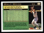 1997 Topps #401  Walt Weiss  Back Thumbnail