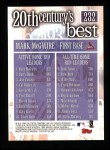 2000 Topps #232   -  Mark McGwire 20th Century's Best - HR Leaders Back Thumbnail