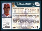 2001 Topps #700  Frank Catalanotto  Back Thumbnail