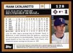2002 Topps #128  Frank Catalanotto  Back Thumbnail