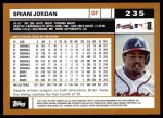 2002 Topps #235  Brian Jordan  Back Thumbnail