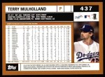 2002 Topps #437  Terry Mulholland  Back Thumbnail