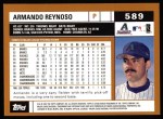 2002 Topps #589  Armando Reynoso  Back Thumbnail