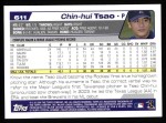 2004 Topps #611  Chin-Hui Tsao  Back Thumbnail