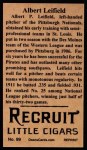 1912 T207 Reprint  Lefty Leifield  Back Thumbnail