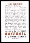 1951 Bowman REPRINT #264  Don Richmond  Back Thumbnail