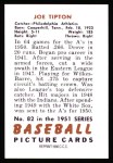 1951 Bowman REPRINT #82  Joe Tipton  Back Thumbnail