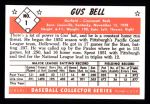 1953 Bowman B&W Reprint #1  Gus Bell  Back Thumbnail
