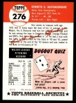 1953 Topps Archives #276  Ken Raffensberger  Back Thumbnail