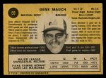 1971 O-Pee-Chee #59  Gene Mauch  Back Thumbnail