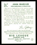 1934 Goudey Reprint #69  John Marcum  Back Thumbnail