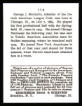 1915 Cracker Jack Reprint #114  Geo.J. Moriarty  Back Thumbnail