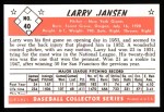 1953 Bowman B&W Reprint #40  Larry Jansen  Back Thumbnail