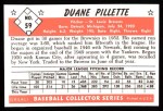 1953 Bowman B&W Reprint #59  Duane Pillette  Back Thumbnail