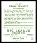 1933 Goudey Reprint #224  Frank Demaree  Back Thumbnail