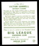 1933 Goudey Reprint #15  Vic Sorrell  Back Thumbnail