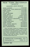 1922 E120 American Caramel Reprint #191  Ralph Shinners  Back Thumbnail