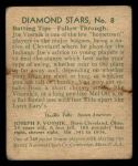 1935 Diamond Stars #8  Joe Vosmik   Back Thumbnail