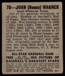 1948 Leaf #70 Honus Wagner Back Thumbnail