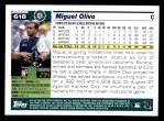 2005 Topps #618  Miguel Olivo  Back Thumbnail