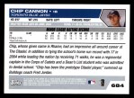 2005 Topps #684  Chip Cannon  Back Thumbnail
