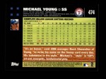 2007 Topps #474  Michael Young  Back Thumbnail