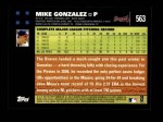 2007 Topps #563  Mike Gonzalez  Back Thumbnail