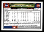 2008 Topps #156  Brandon McCarthy  Back Thumbnail