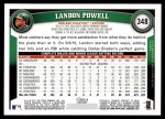2011 Topps #348  Landon Powell  Back Thumbnail