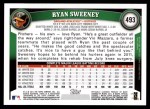2011 Topps #493  Ryan Sweeney  Back Thumbnail