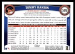 2011 Topps #505  Tommy Hanson  Back Thumbnail