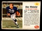 1962 Post Cereal #30  Alex Webster  Front Thumbnail
