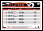 2012 Topps #324   -  Alex Rodriguez / Jim Thome / Jason Giambi Active AL RBI Leaders Back Thumbnail