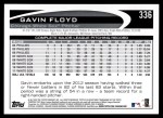 2012 Topps #336  Gavin Floyd  Back Thumbnail