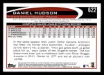 2012 Topps #622  Daniel Hudson  Back Thumbnail