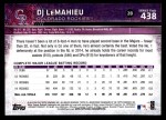2015 Topps #438  D.J. LeMahieu  Back Thumbnail