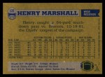 1982 Topps #122  Henry Marshall  Back Thumbnail