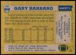 1982 Topps #110  Gary Barbaro  Back Thumbnail