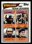 1982 Topps #202   -  Franco Harris / Mel Blount / Jack Lambert / John Stallworth / Gary Dunn Steelers Leaders Front Thumbnail