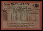 1983 Topps #29  Brian Baschnagel  Back Thumbnail