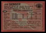 1983 Topps #105  Joe Senser  Back Thumbnail