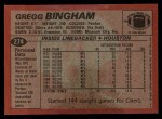 1983 Topps #274  Gregg Bingham  Back Thumbnail