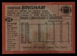 1983 Topps #274  Gregg Bingham  Back Thumbnail