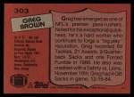 1987 Topps #303  Greg Brown  Back Thumbnail
