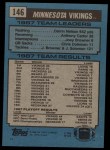 1988 Topps #146   -  Darrin Nelson / Anthony Carter / Joey Browner / Chris Doleman / Jesse Solomon Vikings Leaders Back Thumbnail