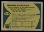 1989 Topps #256  Wilber Marshall  Back Thumbnail