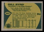 1989 Topps #307  Gill Byrd  Back Thumbnail