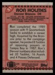 1990 Topps #31  Ron Holmes  Back Thumbnail