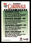 1993 Topps #187  Garrison Hearst / Ernest Dye / Moore / Coleman  Back Thumbnail