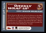 2003 Topps #299   -  Jeff Garcia Weekly Wrap-Up Back Thumbnail